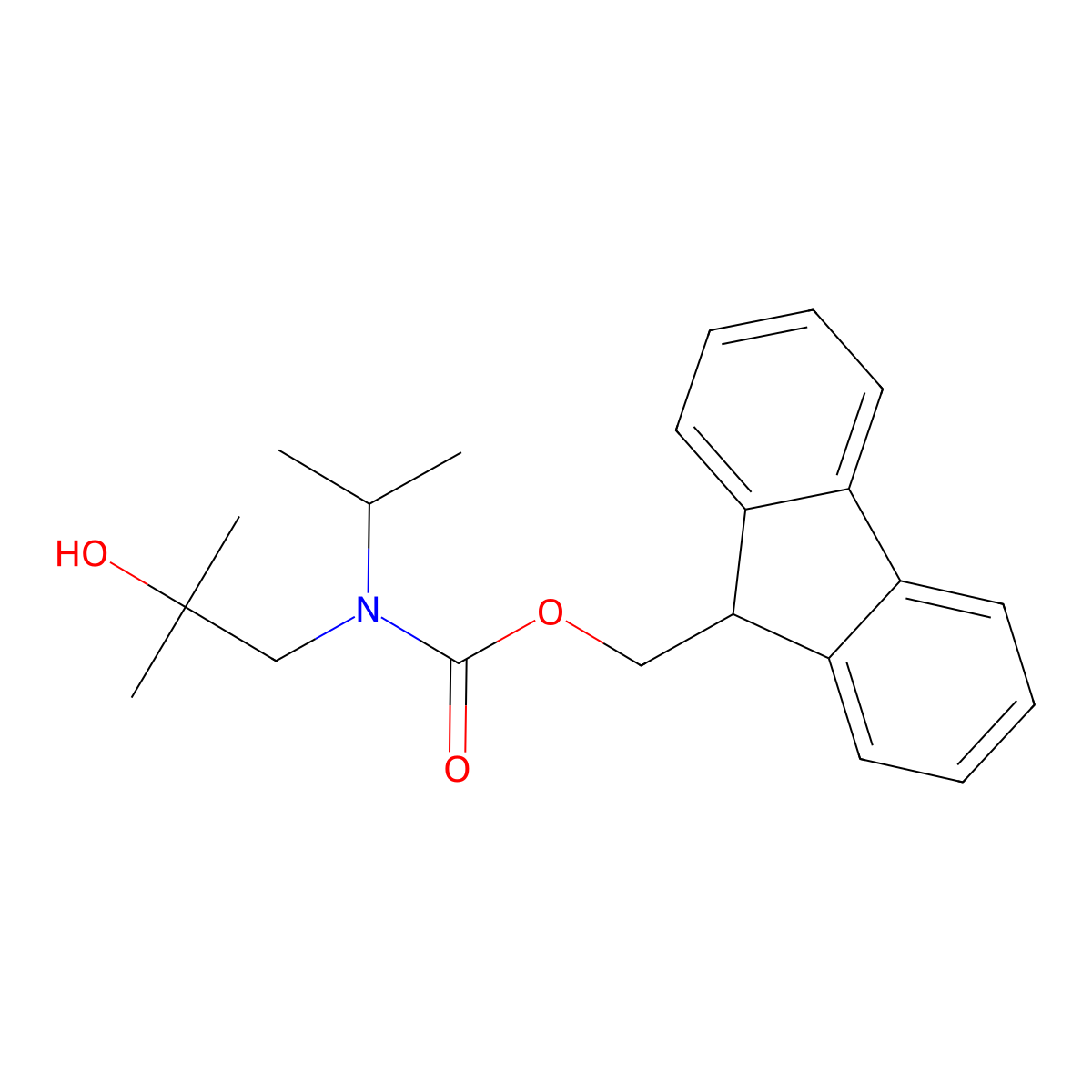 (9H-fluoren-9-yl)methyl N-(2-hydroxy-2-methylpropyl)-N-(propan-2-yl)carbamate molecular structure, CAS 2142978-88-7