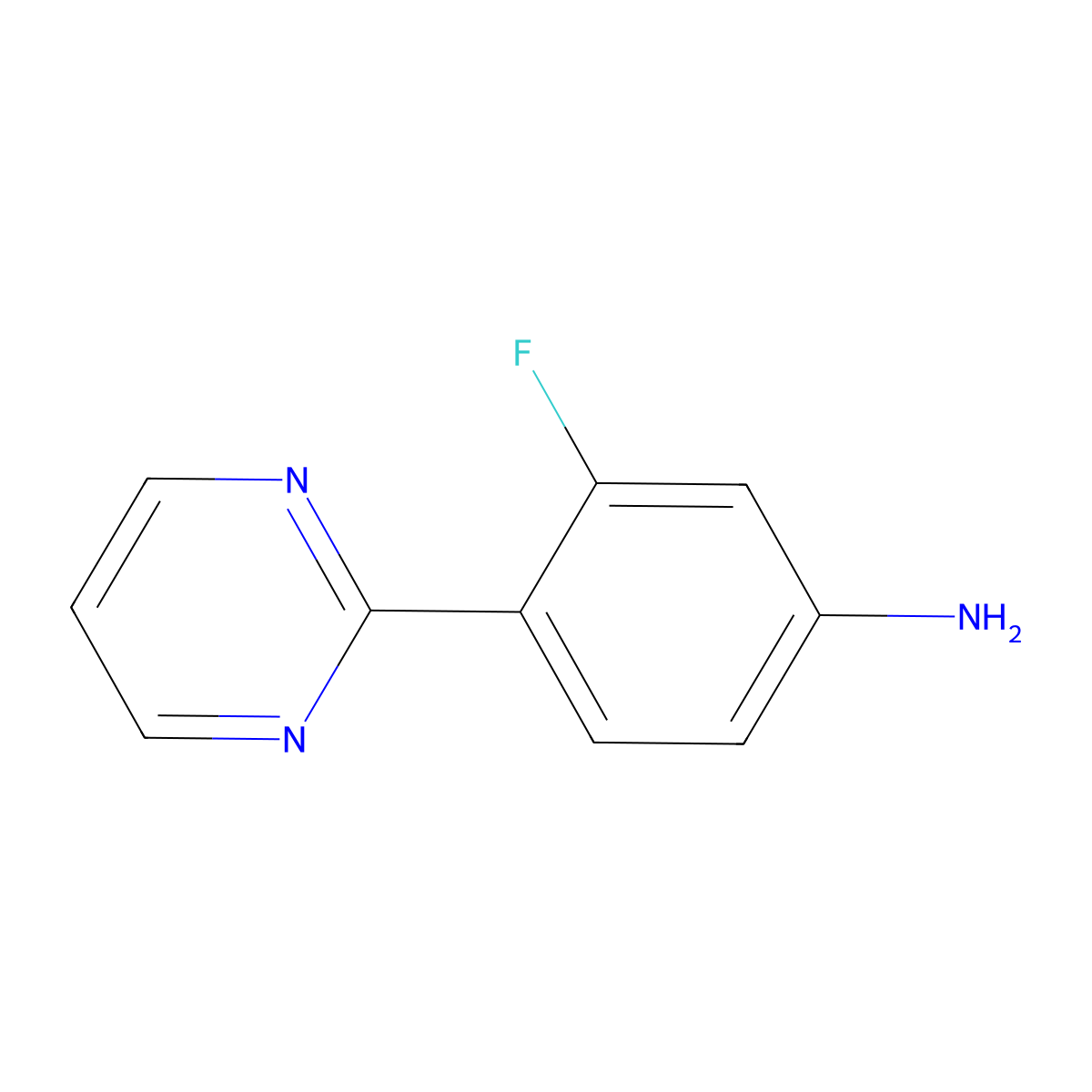 3-Fluoro-4-(pyrimidin-2-yl)aniline molecular structure, CAS 2142997-50-8