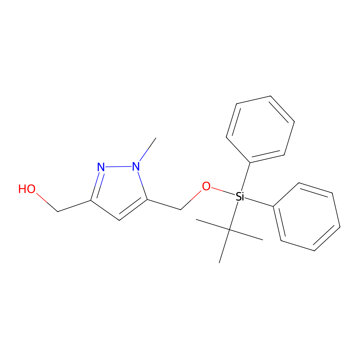[5-[[Tert-butyl(diphenyl)silyl]oxymethyl]-1-methyl-pyrazol-3-yl]methanol molecular structure, CAS 2143010-94-8