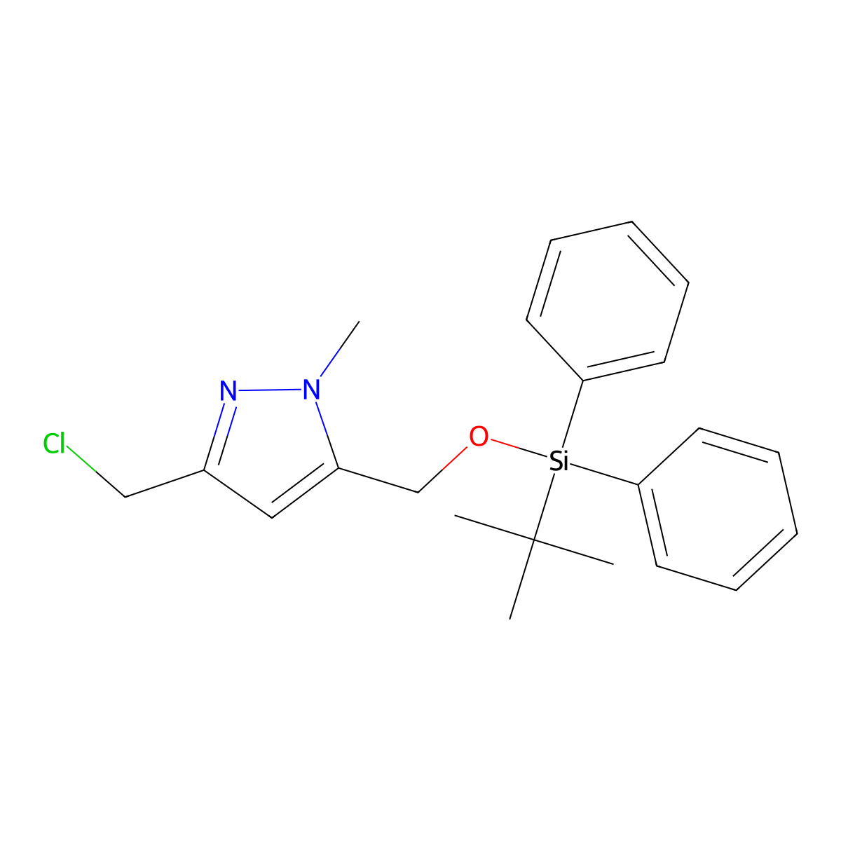 5-(((tert-Butyldiphenylsilyl)oxy)methyl)-3-(chloromethyl)-1-methyl-1H-pyrazole molecular structure, CAS 2143010-95-9