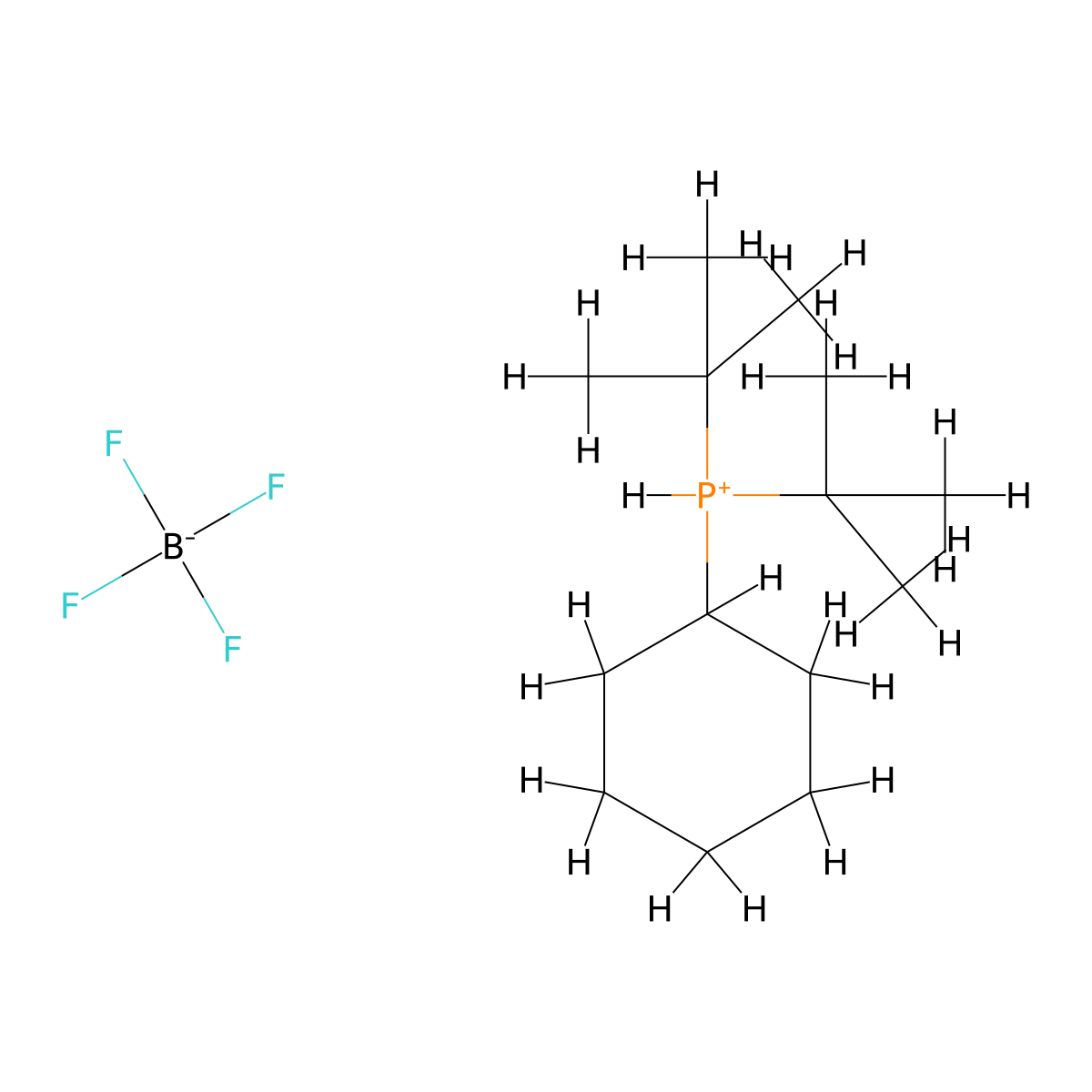 Di-tert-butyl(cyclohexyl)phosphonium tetrafluoroborate molecular structure, CAS 2143022-27-7
