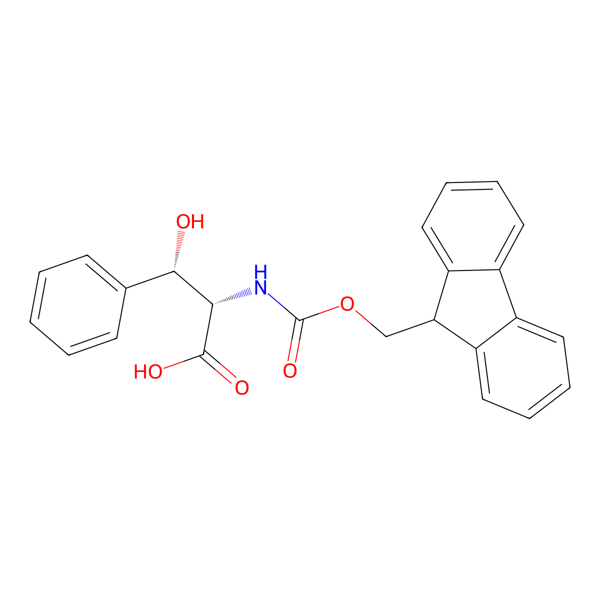 (2S,3S)-2-((((9H-Fluoren-9-YL)methoxy)carbonyl)amino)-3-hydroxy-3-phenylpropanoic acid molecular structure, CAS 2143026-60-0