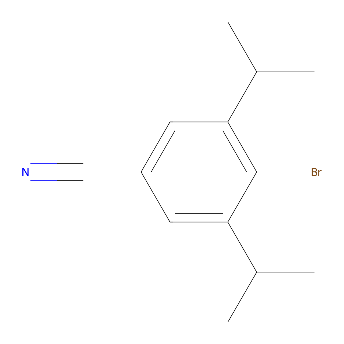 4-Bromo-3,5-diisopropylbenzonitrile molecular structure, CAS 2143028-71-9