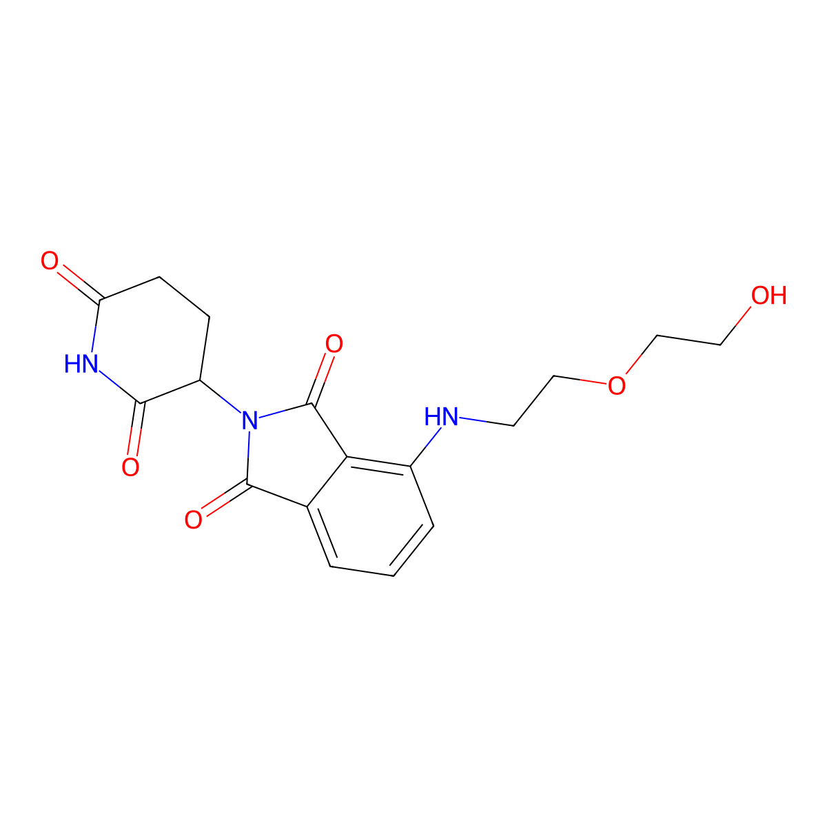 2-(2,6-Dioxopiperidin-3-yl)-4-((2-(2-hydroxyethoxy)ethyl)amino)isoindoline-1,3-dione molecular structure, CAS 2143097-10-1