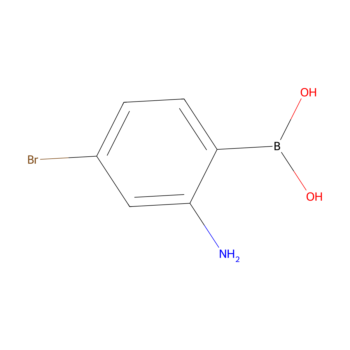 4-Bromo-2-amino-phenylboronic acid molecular structure, CAS 2143099-21-0