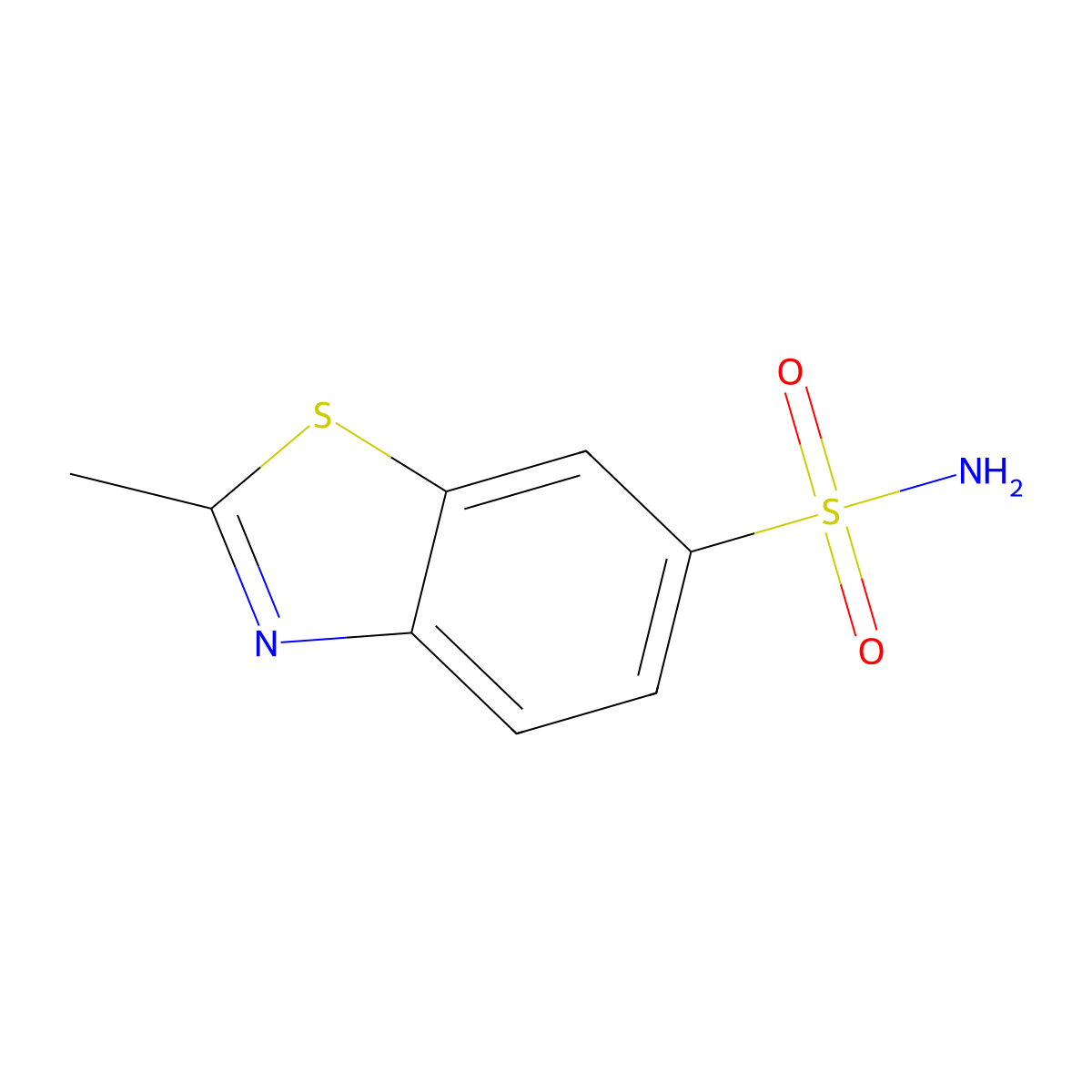2-Methyl-1,3-benzothiazole-6-sulfonamide molecular structure, CAS 21431-21-0