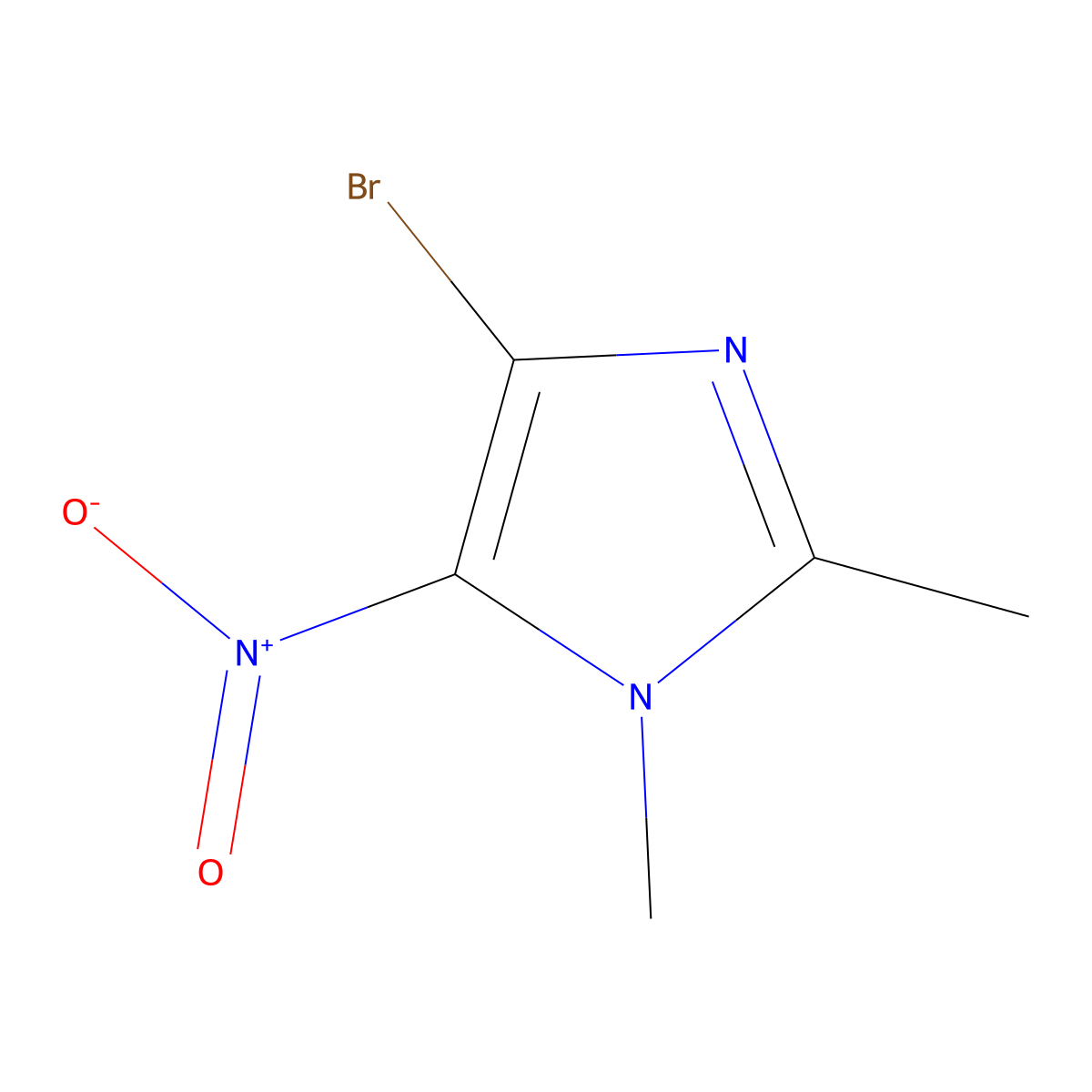 Imidazole, 4-bromo-1,2-dimethyl-5-nitro- molecular structure, CAS 21431-58-3