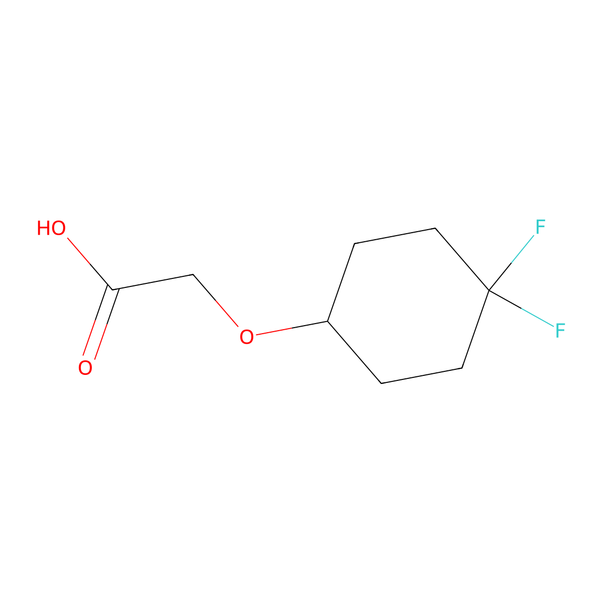 2-((4,4-Difluorocyclohexyl)oxy)acetic acid molecular structure, CAS 2143162-86-9