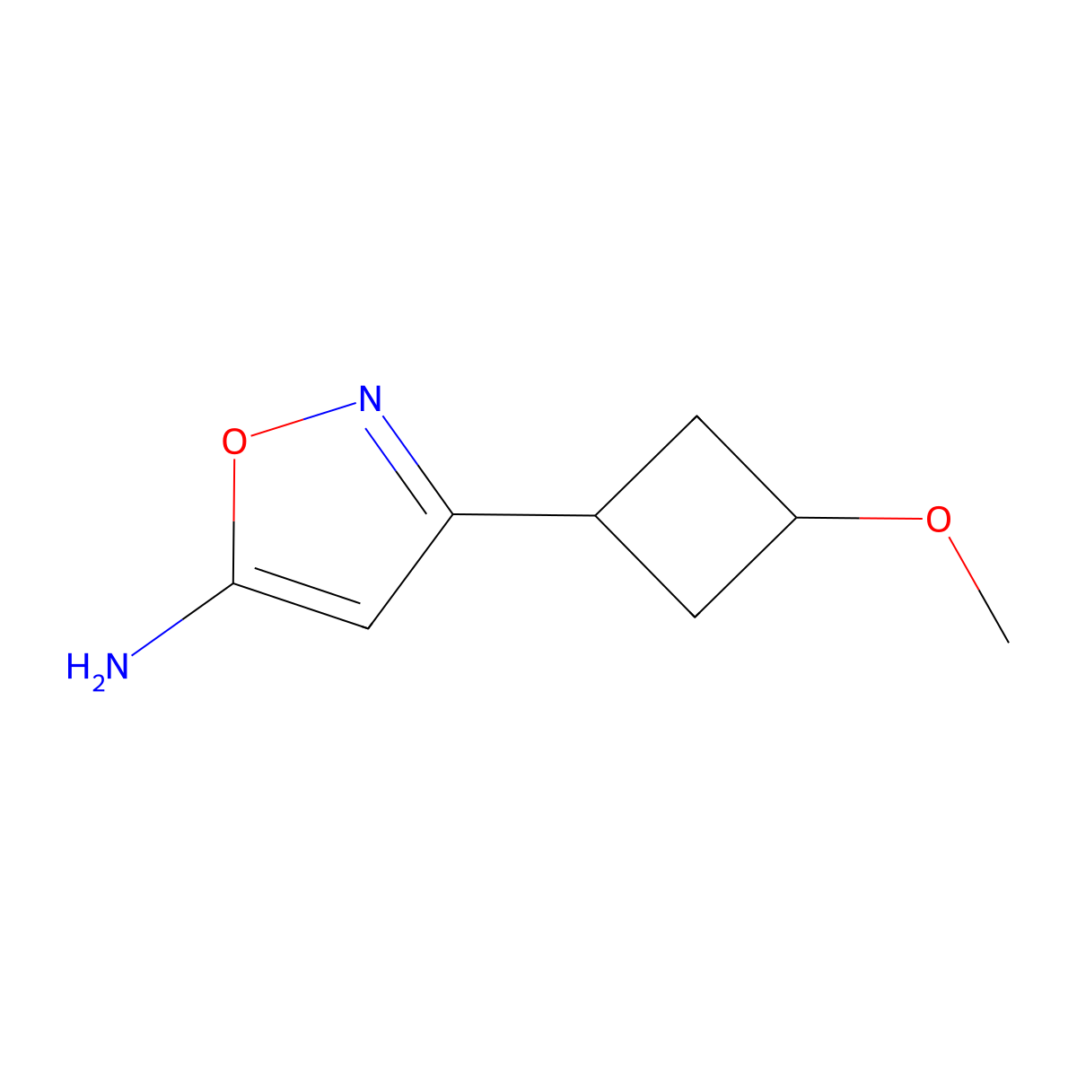 3-(3-Methoxycyclobutyl)-1,2-oxazol-5-amine molecular structure, CAS 2143211-81-6
