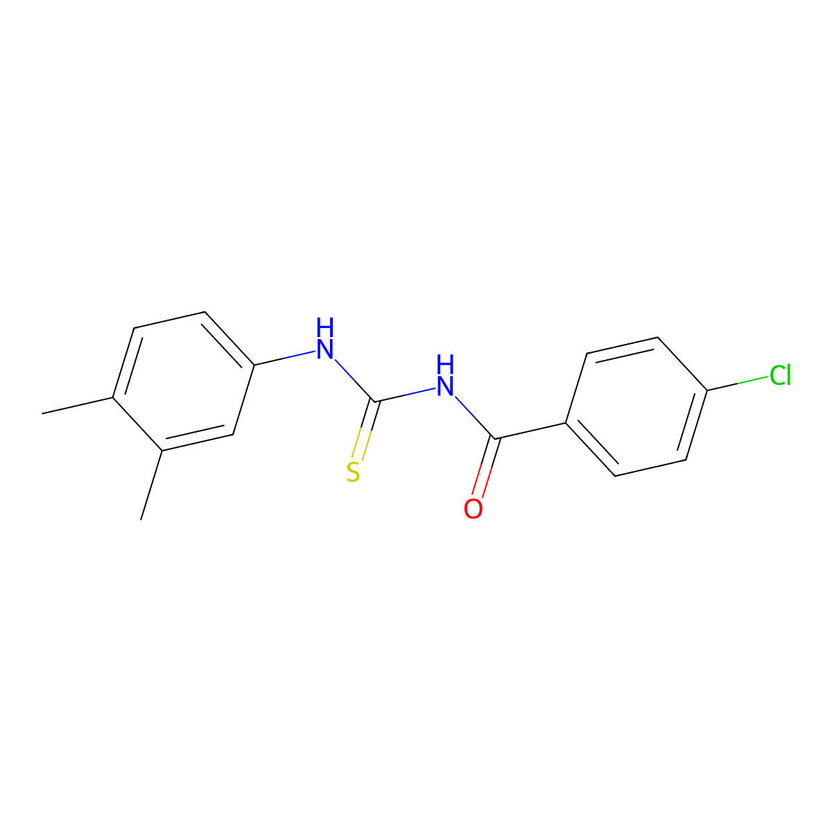 4-chloro-N-[(3,4-dimethylphenyl)carbamothioyl]benzamide molecular structure, CAS 214326-77-9