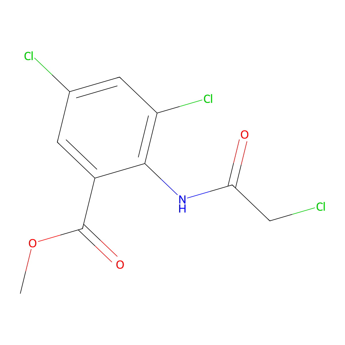 Methyl 3,5-dichloro-2-(2-chloroacetamido)benzoate molecular structure, CAS 214327-89-6