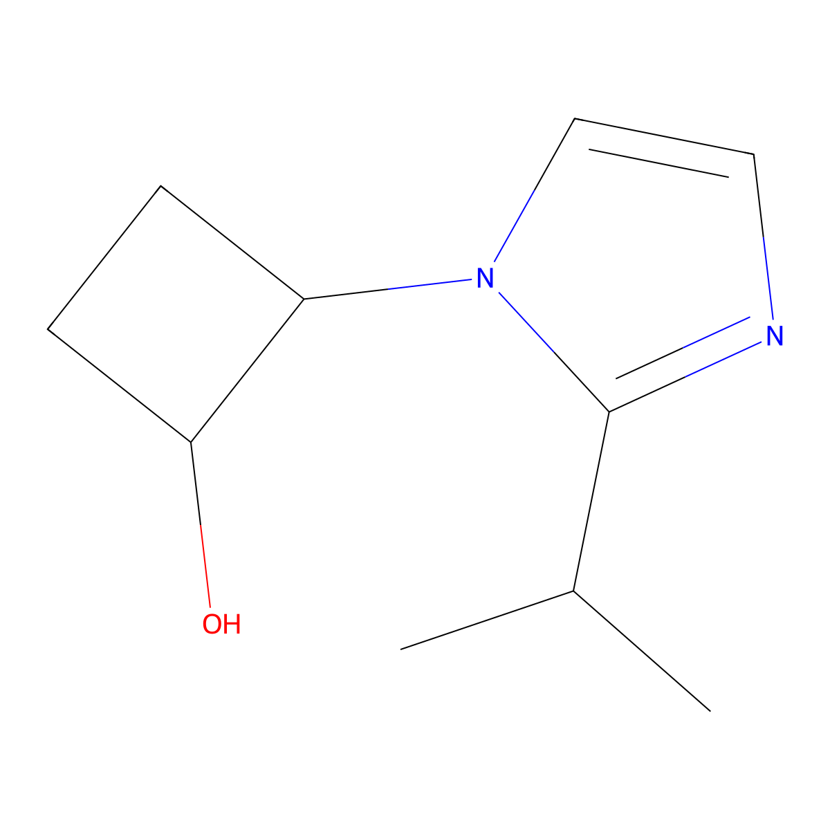 2-[2-(propan-2-yl)-1H-imidazol-1-yl]cyclobutan-1-ol molecular structure, CAS 2143278-10-6