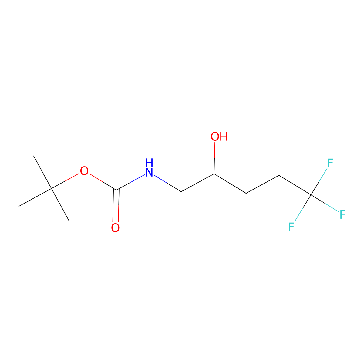 tert-butyl N-(5,5,5-trifluoro-2-hydroxypentyl)carbamate molecular structure, CAS 2143279-43-8