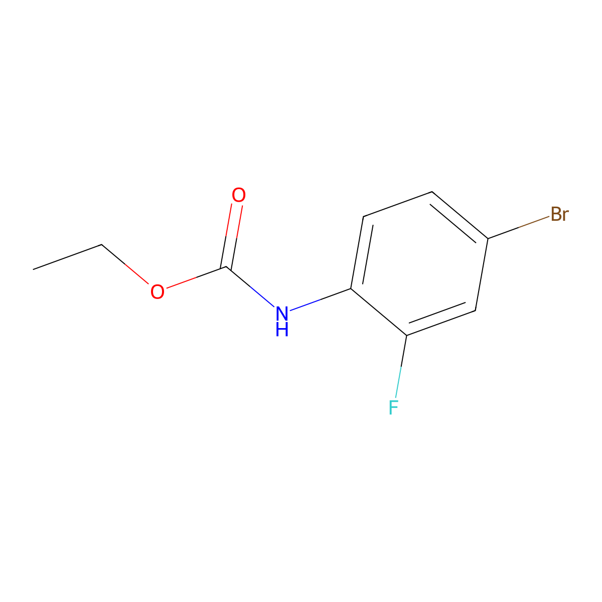Ethyl (4-bromo-2-fluorophenyl)carbamate molecular structure, CAS 214329-73-4
