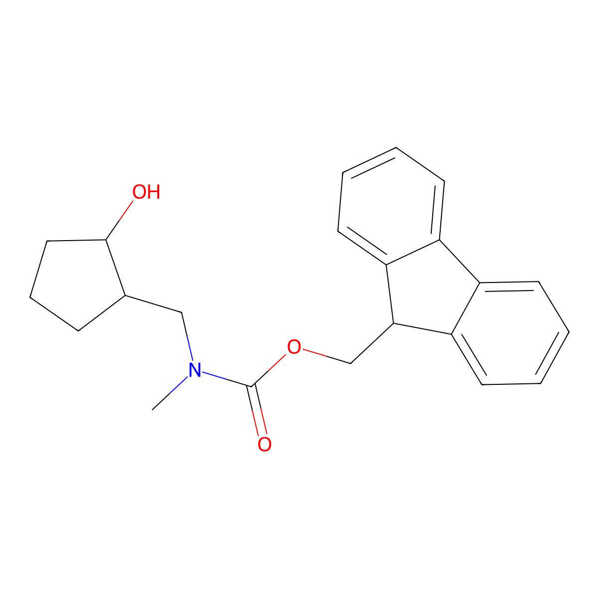 (9H-fluoren-9-yl)methyl N-[(2-hydroxycyclopentyl)methyl]-N-methylcarbamate molecular structure, CAS 2143333-06-4
