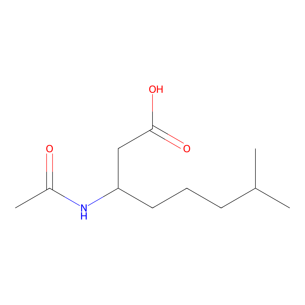 3-Acetamido-7-methyloctanoic acid molecular structure, CAS 2143336-75-6