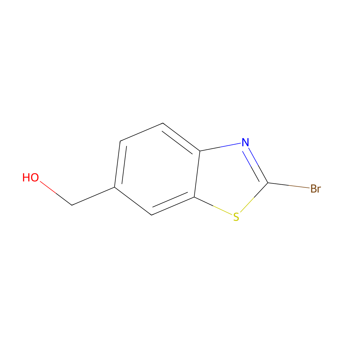 (2-Bromobenzo[d]thiazol-6-yl)methanol molecular structure, CAS 214337-28-7