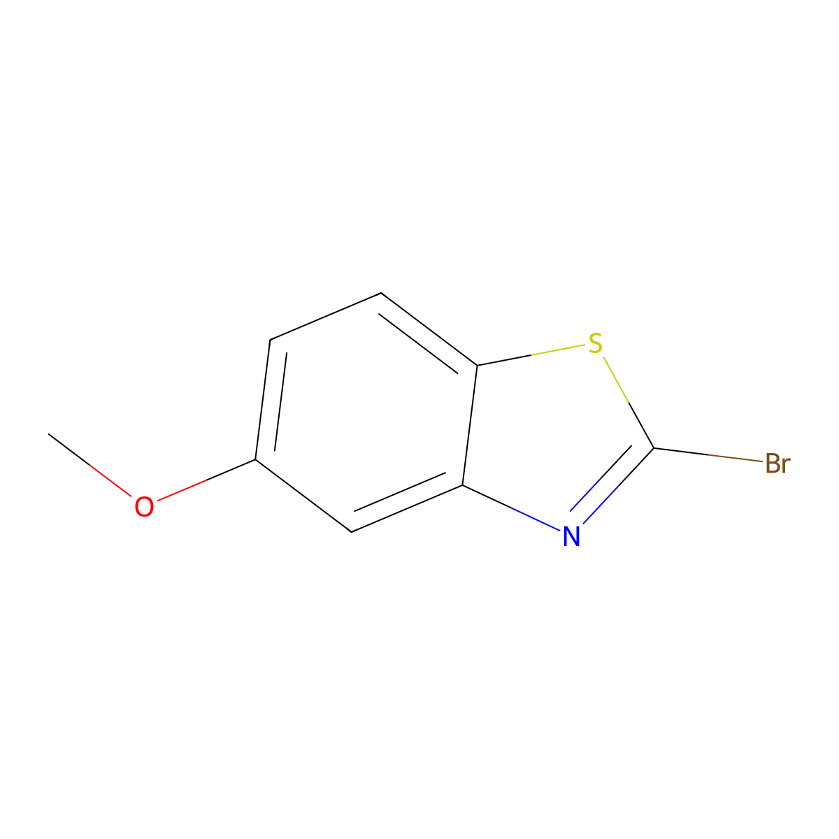 2-Bromo-5-methoxybenzothiazole molecular structure, CAS 214337-39-0