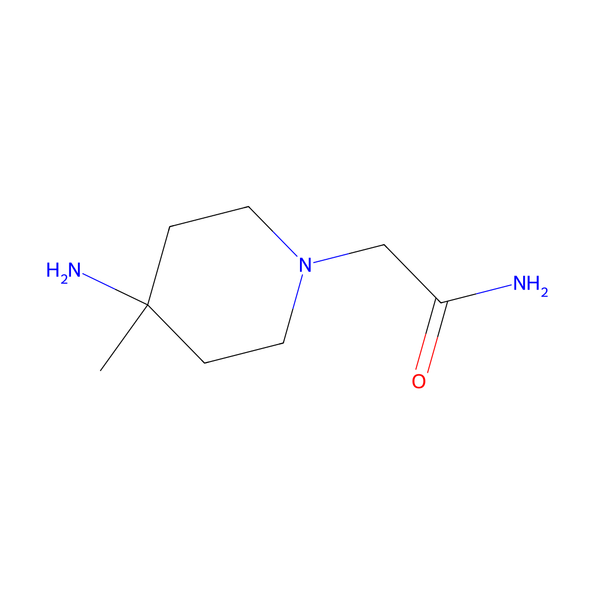 2-(4-Amino-4-methylpiperidin-1-yl)acetamide molecular structure, CAS 2143388-16-1
