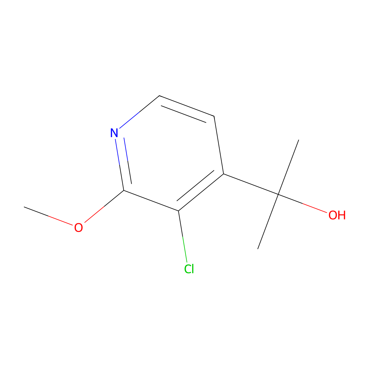 3-Chloro-2-methoxy-alpha,alpha-dimethyl-4-pyridinemethanol molecular structure, CAS 2143392-60-1