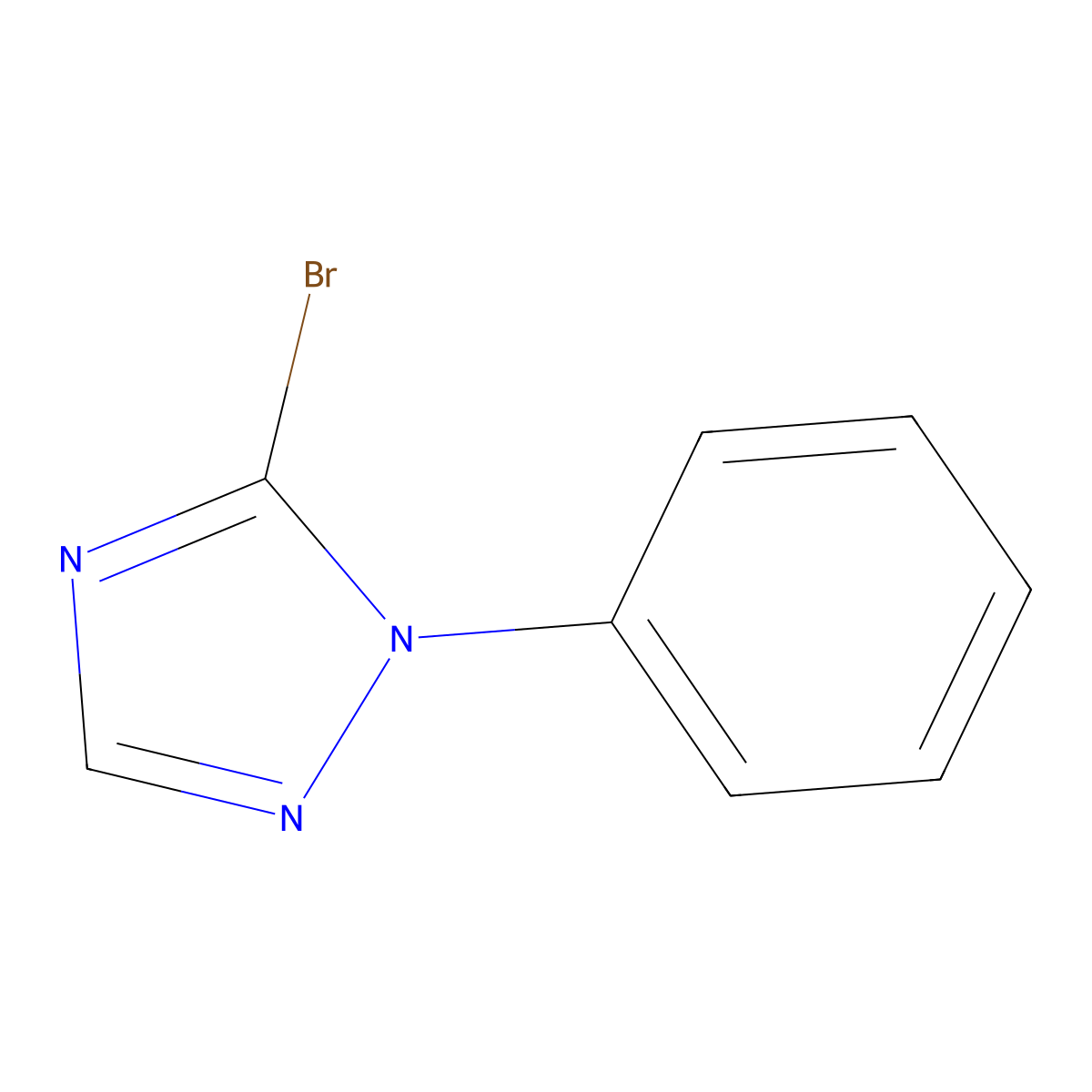 5-Bromo-1-phenyl-1H-1,2,4-triazole molecular structure, CAS 21434-15-1