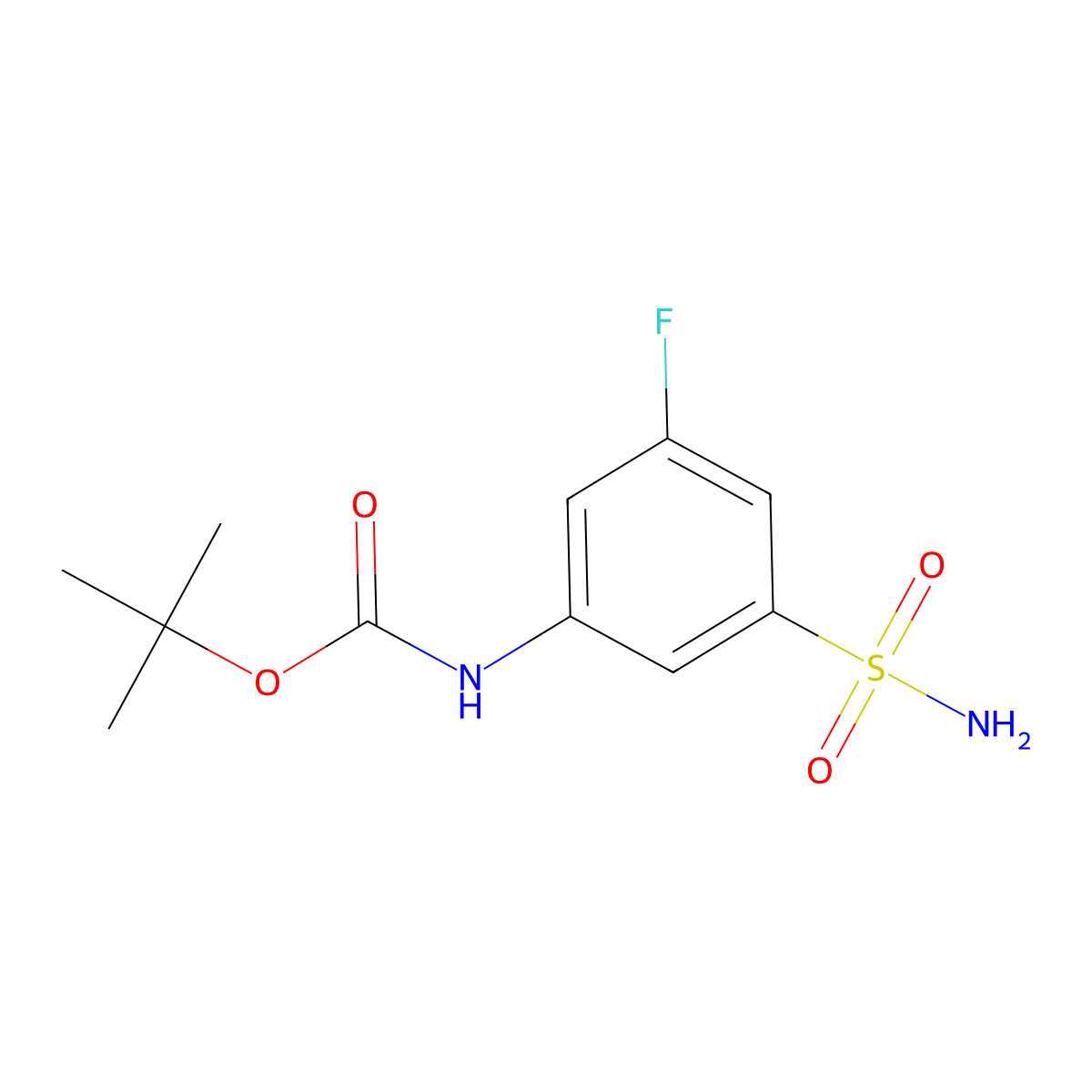 tert-butyl N-(3-fluoro-5-sulfamoylphenyl)carbamate molecular structure, CAS 2143412-70-6
