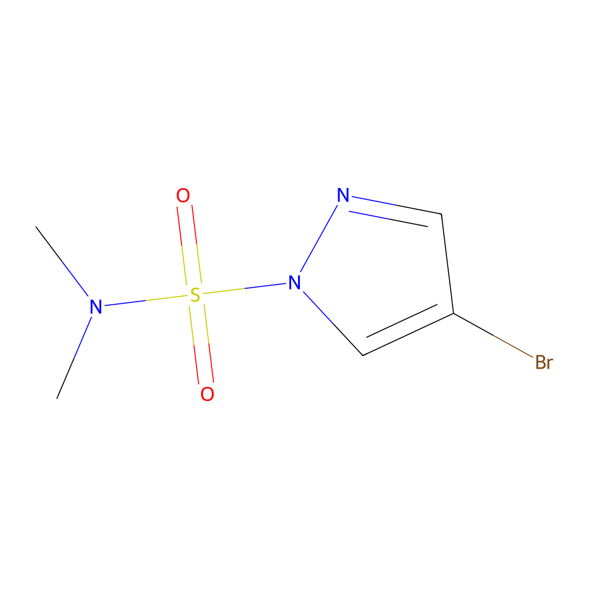 4-Bromo-N,N-dimethyl-1H-pyrazole-1-sulfonamide molecular structure, CAS 214342-72-0