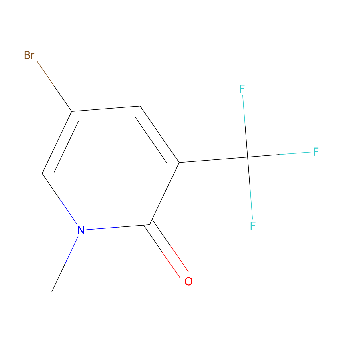 5-Bromo-1-methyl-3-(trifluoromethyl)pyridin-2(1H)-one molecular structure, CAS 214342-73-1