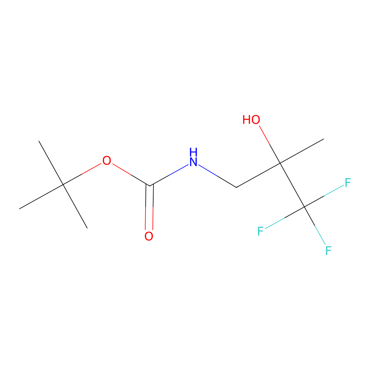 3-(Boc-amino)-1,1,1-trifluoro-2-methyl-2-propanol molecular structure, CAS 2143420-92-0