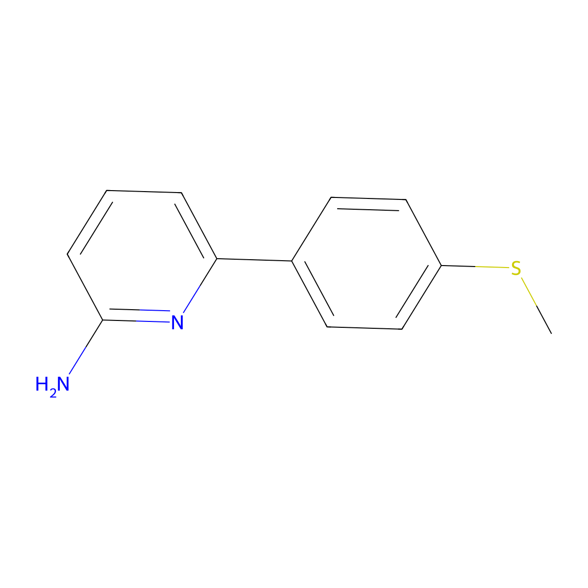 6-[4-(Methylthio)phenyl]-2-pyridinamine molecular structure, CAS 2143426-42-8