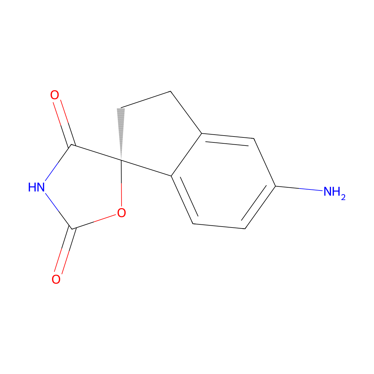 (R)-5-Amino-2,3-dihydrospiro[indene-1,5'-oxazolidine]-2',4'-dione molecular structure, CAS 2143465-38-5