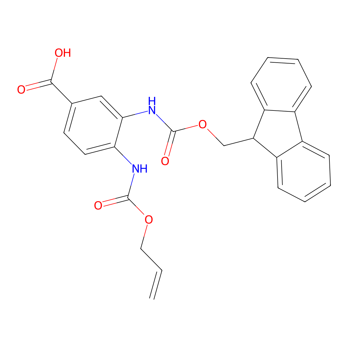 Fmoc-Dbz(o-Alloc)-OH molecular structure, CAS 2143465-53-4