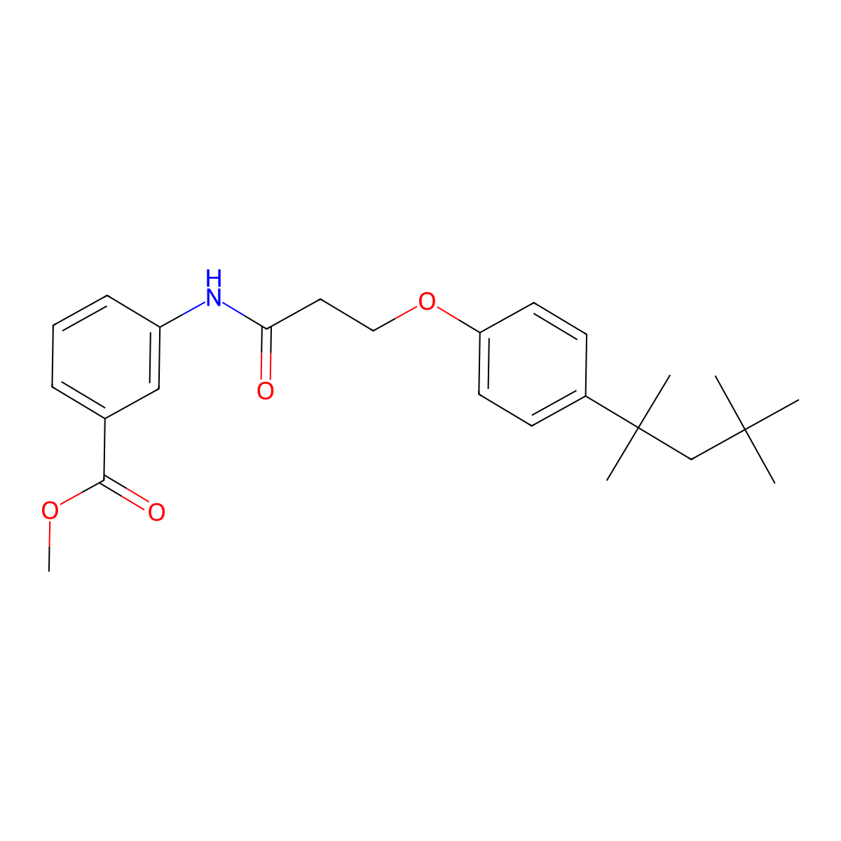Methyl 3-(3-(4-(2,4,4-trimethylpentan-2-yl)phenoxy)propanamido)benzoate molecular structure, CAS 2143473-95-2