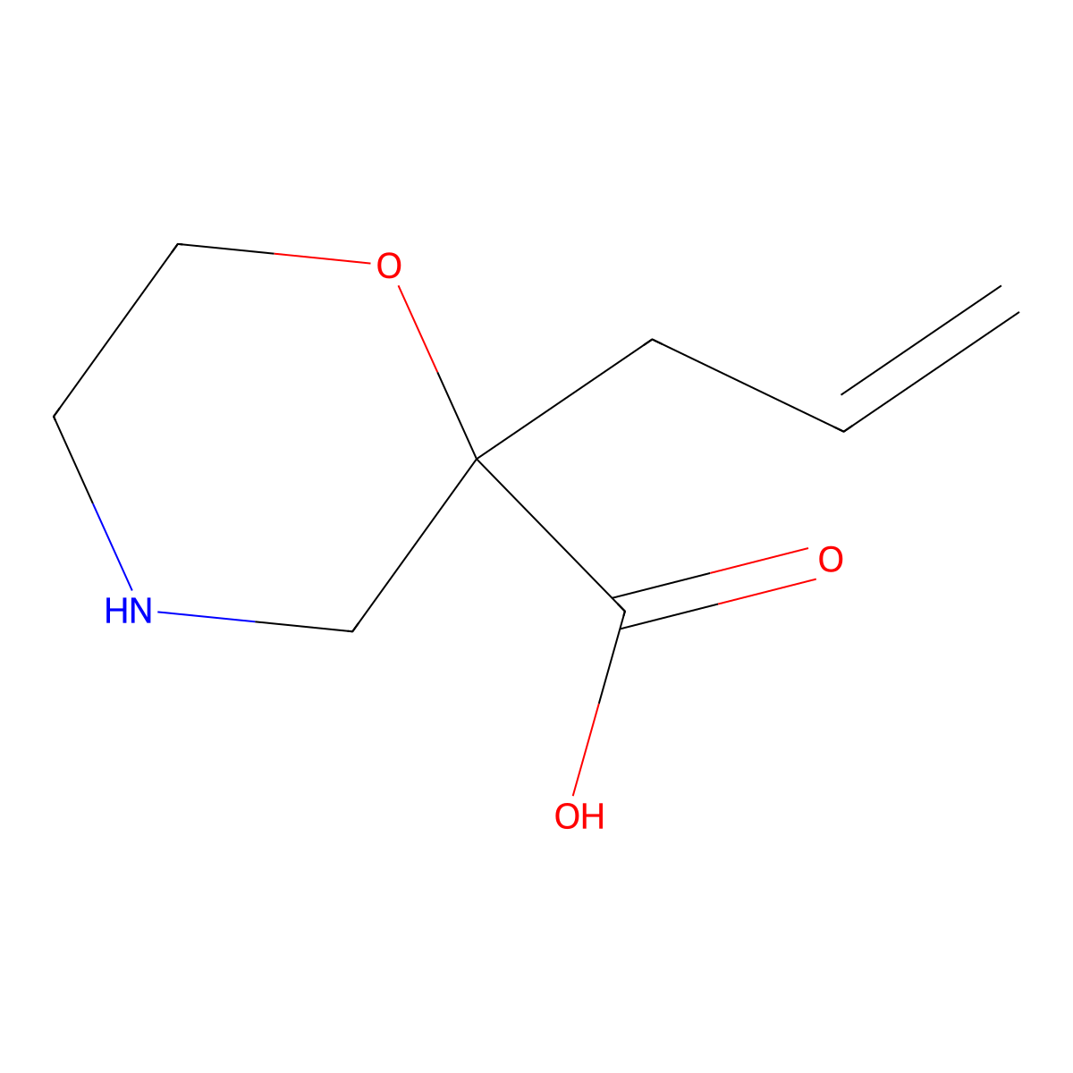 2-(Prop-2-en-1-yl)morpholine-2-carboxylic acid molecular structure, CAS 2143480-42-4