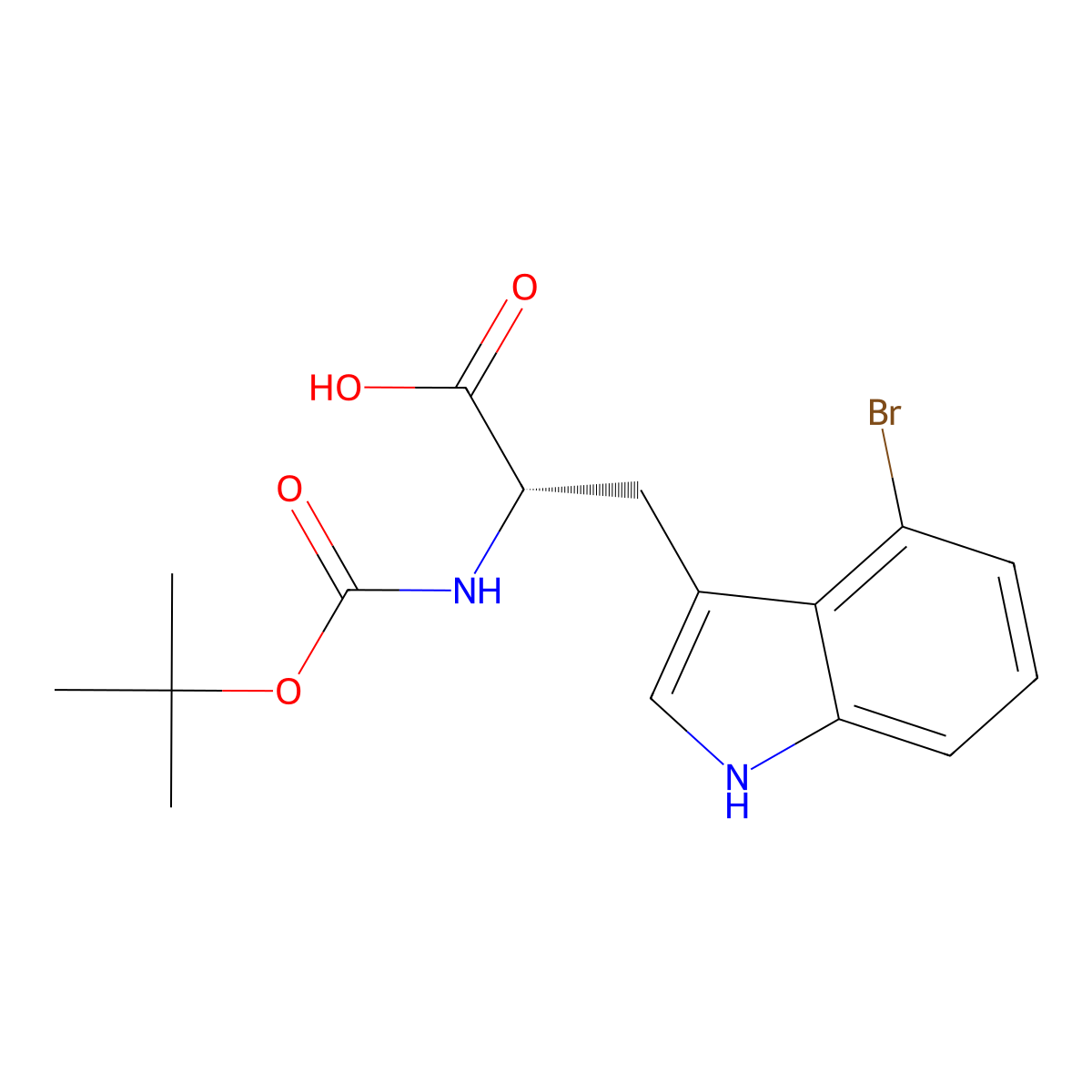 N-Boc-4-bromo-L-tryptophan molecular structure, CAS 2143498-41-1