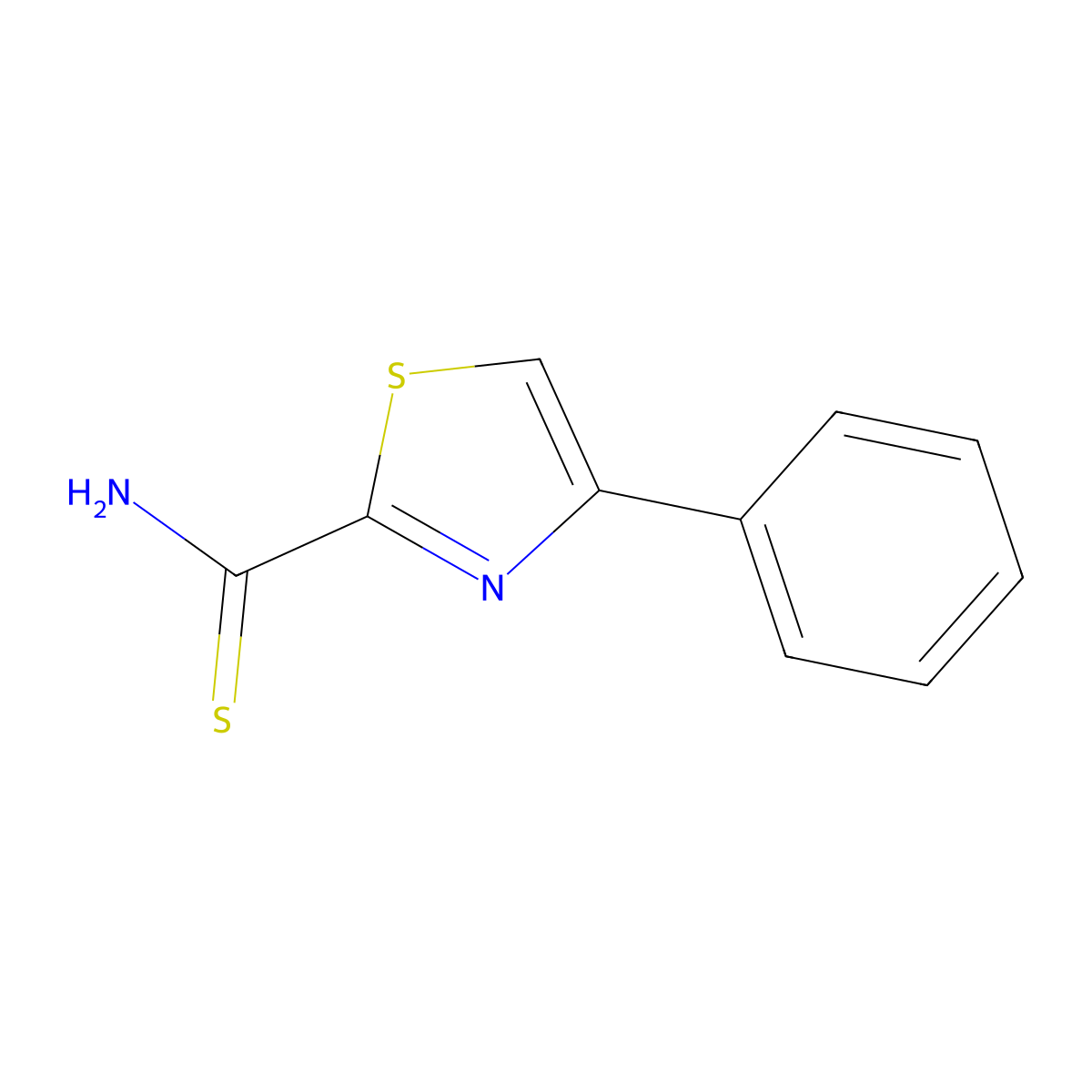 4-Phenyl-1,3-thiazole-2-carbothioamide molecular structure, CAS 214352-08-6