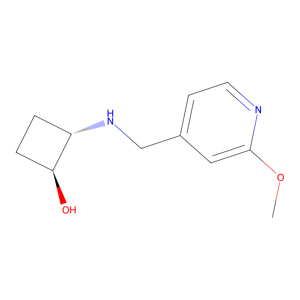 trans-2-{[(2-Methoxypyridin-4-yl)methyl]amino}cyclobutan-1-ol molecular structure, CAS 2143539-61-9