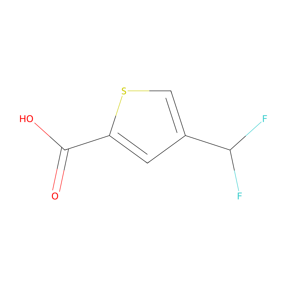 4-(Difluoromethyl)thiophene-2-carboxylic acid molecular structure, CAS 2143554-23-6