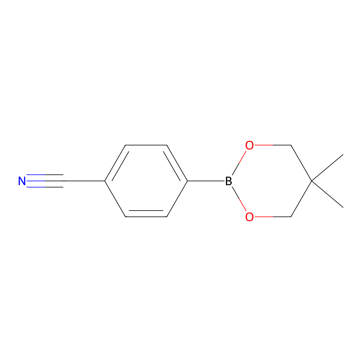 4-(5,5-Dimethyl-1,3,2-dioxaborinan-2-yl)benzonitrile molecular structure, CAS 214360-44-8