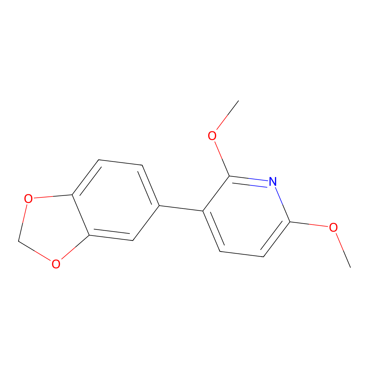 3-(1,3-Benzodioxol-5-yl)-2,6-dimethoxypyridine molecular structure, CAS 214360-52-8