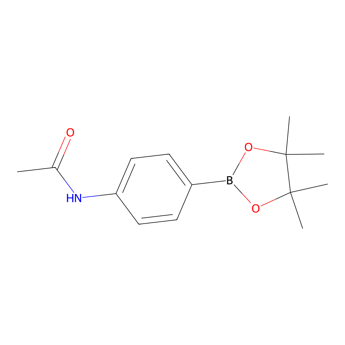 4'-(4,4,5,5-Tetramethyl-1,3,2-dioxaborolan-2-yl)acetanilide molecular structure, CAS 214360-60-8