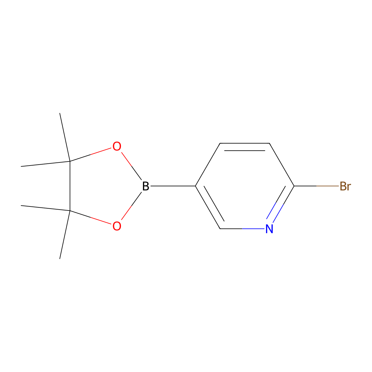 2-Bromo-5-(4,4,5,5-tetramethyl-1,3,2-dioxaborolan-2-yl)pyridine molecular structure, CAS 214360-62-0
