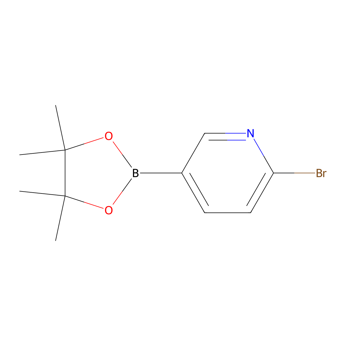 2-Bromo-5-(4,4,5,5-tetramethyl-1,3,2-dioxaborolan-2-yl)pyridine molecular structure, CAS 214360-62-0