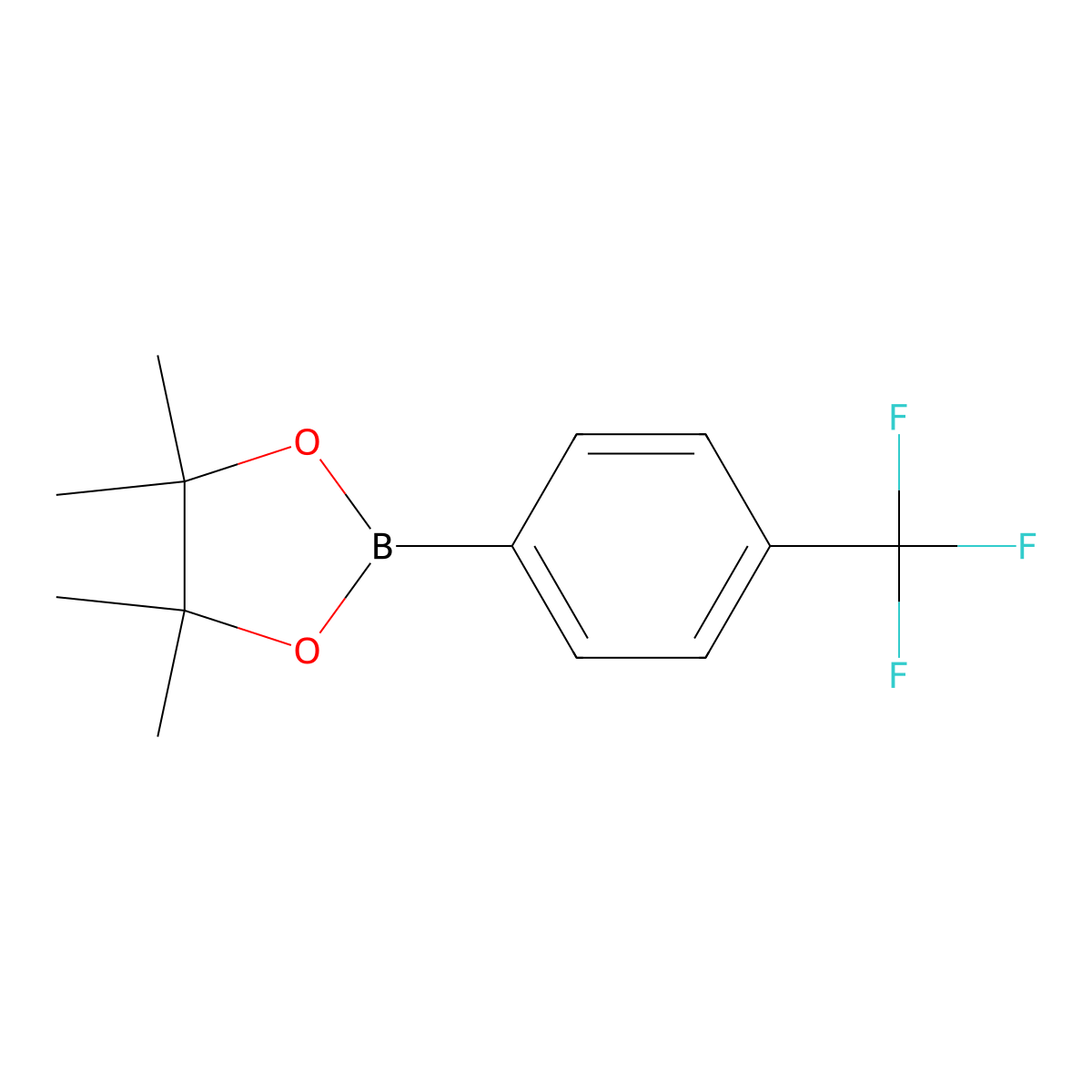 4,4,5,5-Tetramethyl-2-(4-(trifluoromethyl)phenyl)-1,3,2-dioxaborolane molecular structure, CAS 214360-65-3