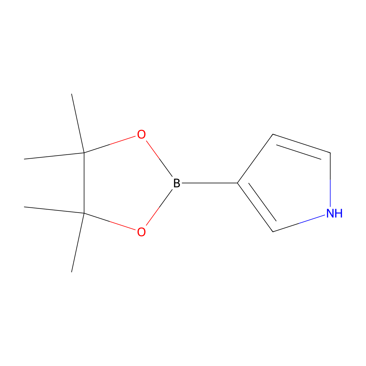 3-(tetramethyl-1,3,2-dioxaborolan-2-yl)-1H-pyrrole molecular structure, CAS 214360-77-7