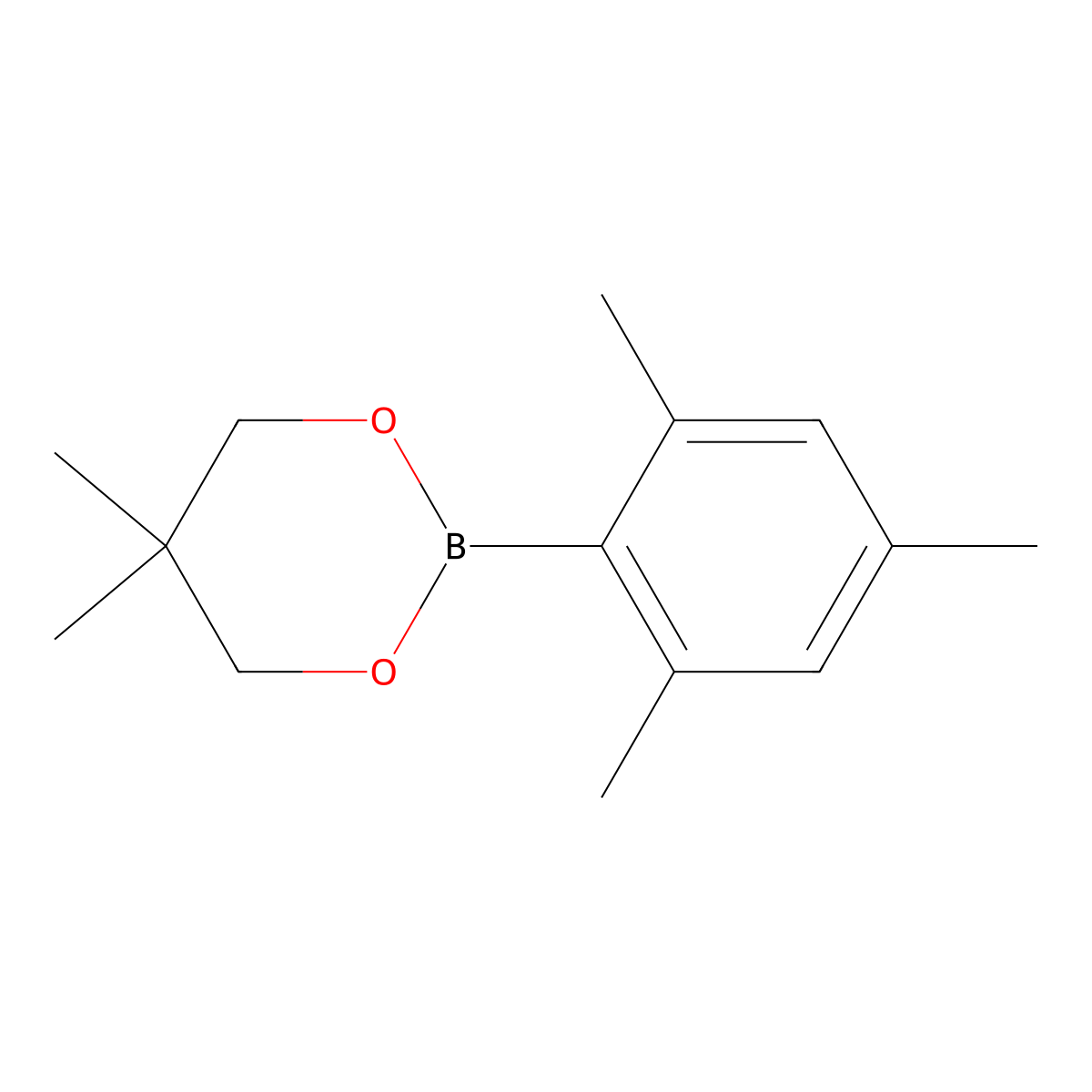 5,5-Dimethyl-2-(2,4,6-trimethylphenyl)-1,3,2-dioxaborinane molecular structure, CAS 214360-78-8