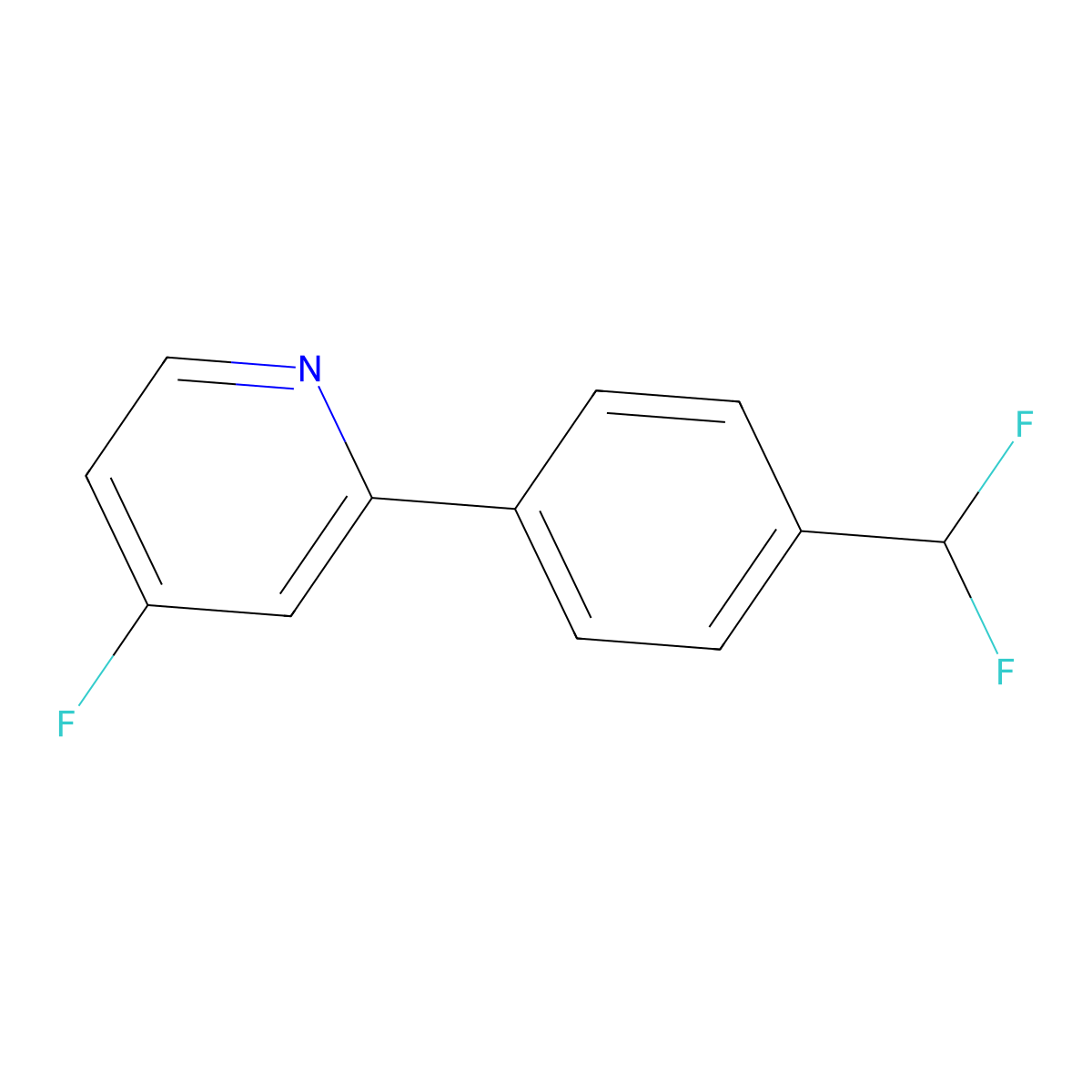 2-(4-(Difluoromethyl)phenyl)-4-fluoropyridine molecular structure, CAS 2143896-44-8