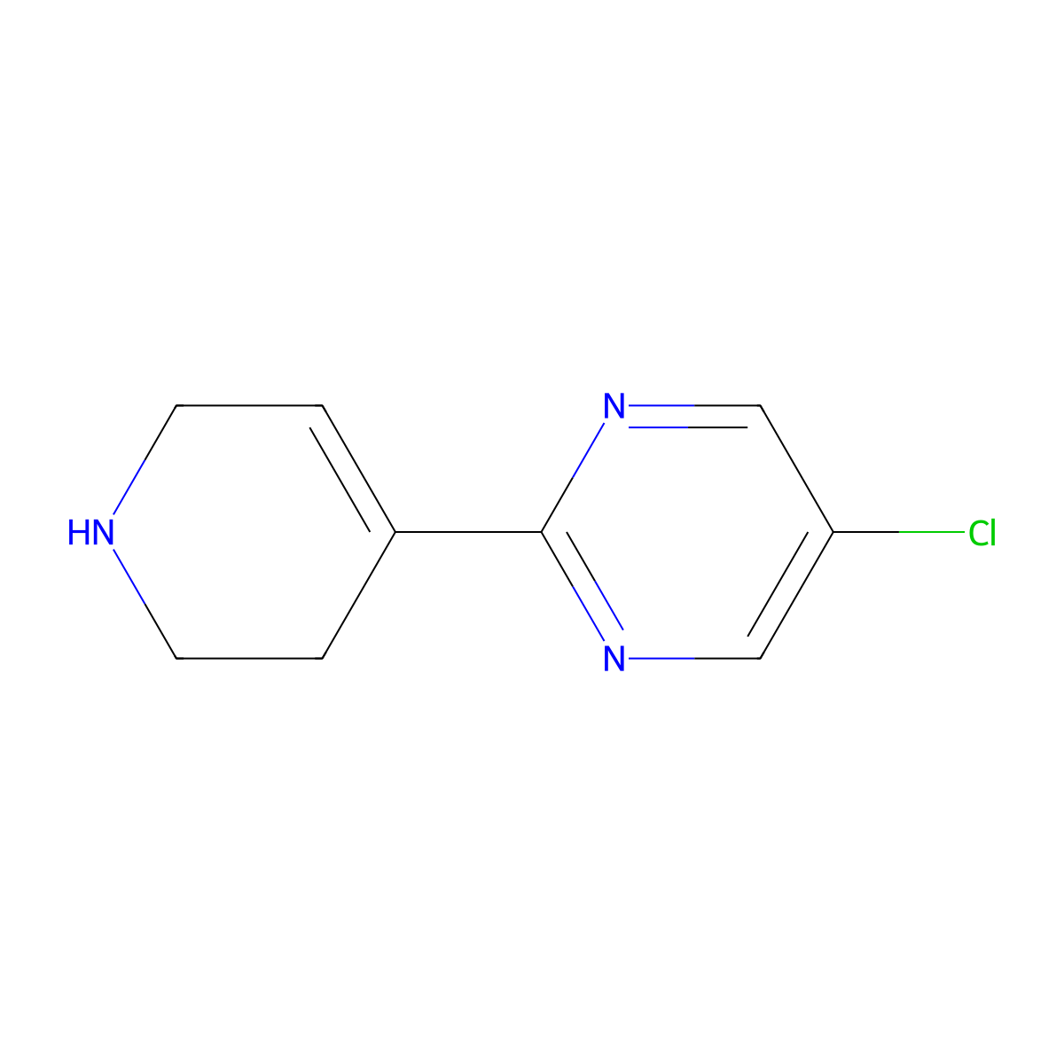 5-Chloro-2-(1,2,3,6-tetrahydropyridin-4-yl)pyrimidine molecular structure, CAS 2143932-18-5