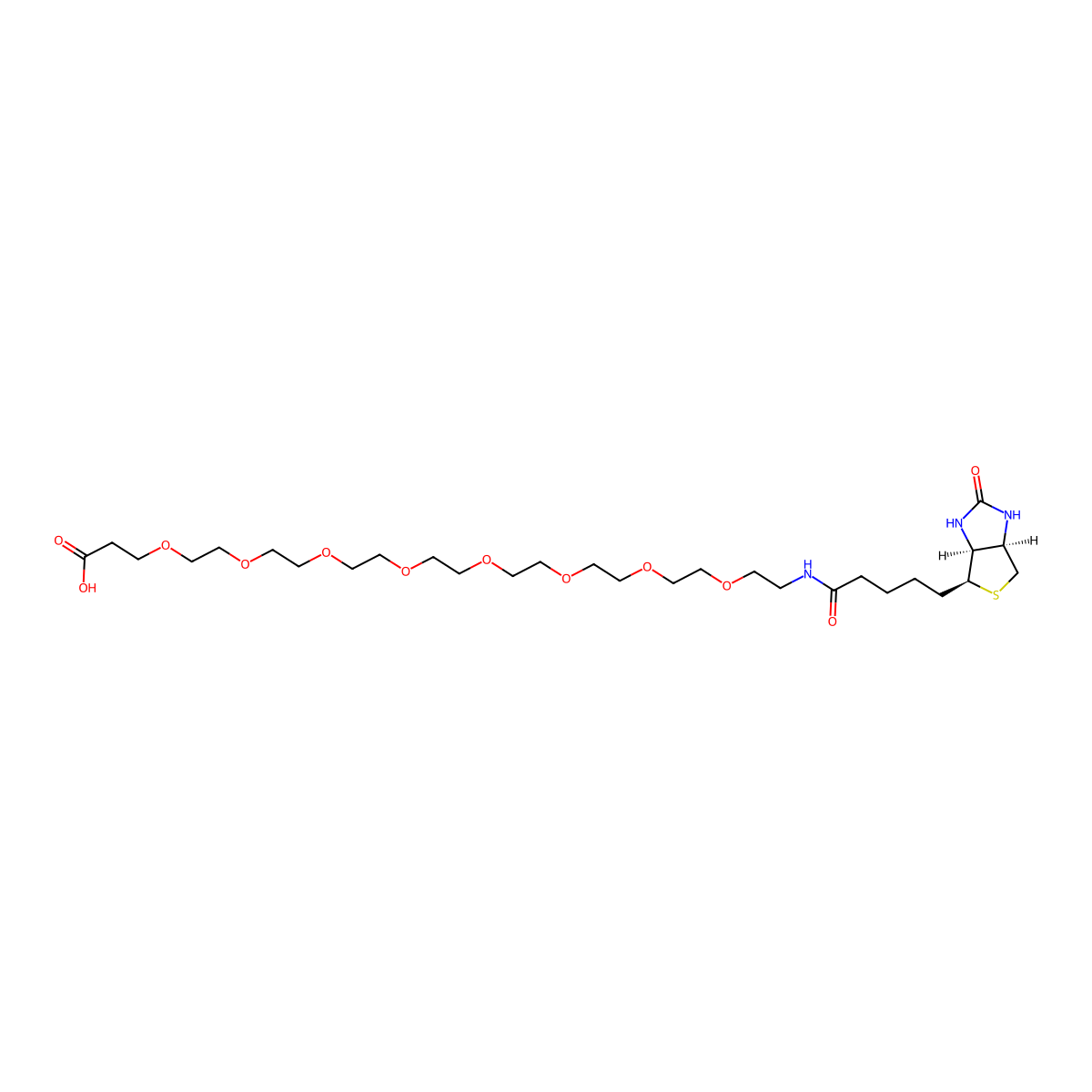 Biotin-PEG8-acid molecular structure, CAS 2143964-62-7