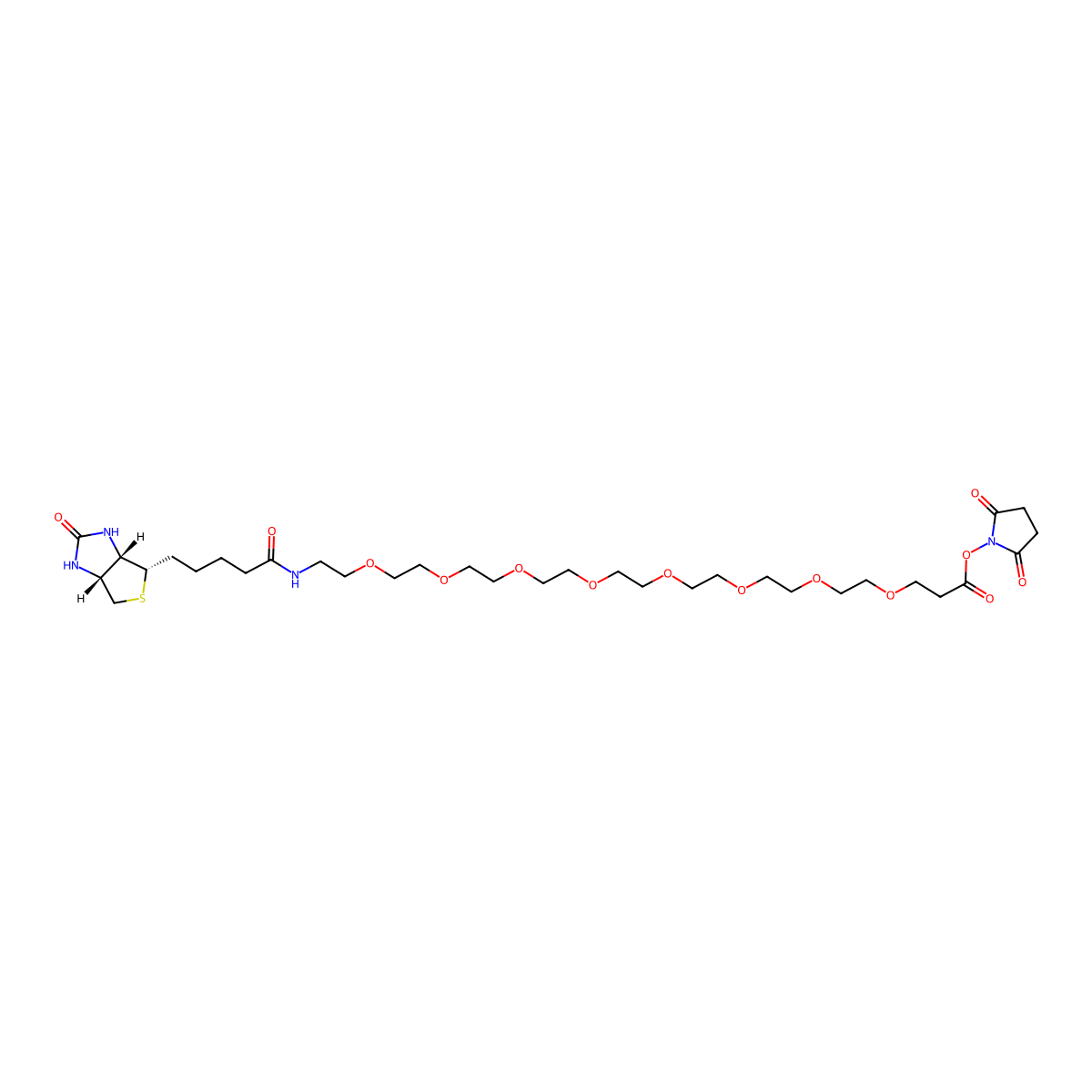 Biotin-PEG8-NHS ester molecular structure, CAS 2143968-03-8